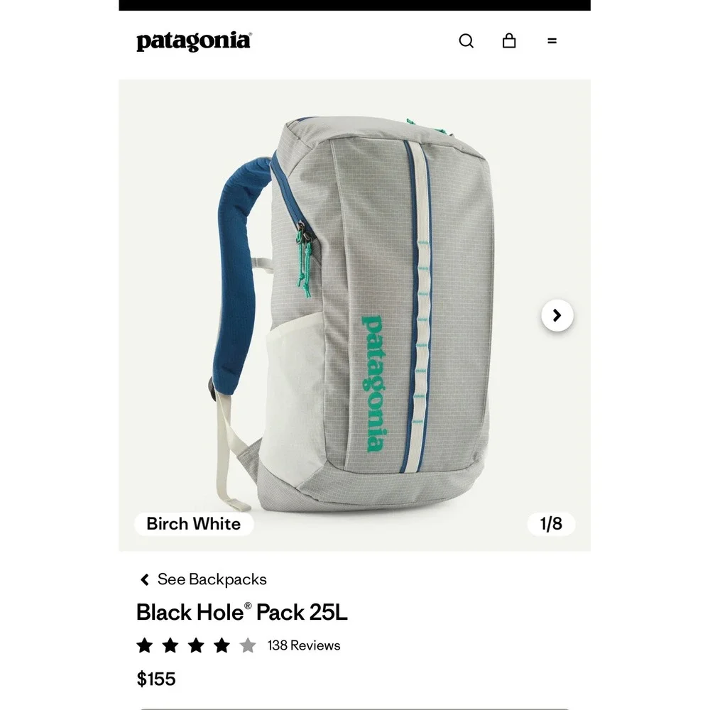 Patagonia Black Hole Pack 25L Yellow Recycled Ripstop Laptop Backpack 49297